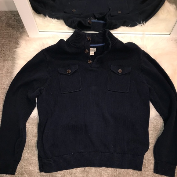 NAVY BLUE KNIT SWEATER WITH BUTTONS - Picture 2 of 3